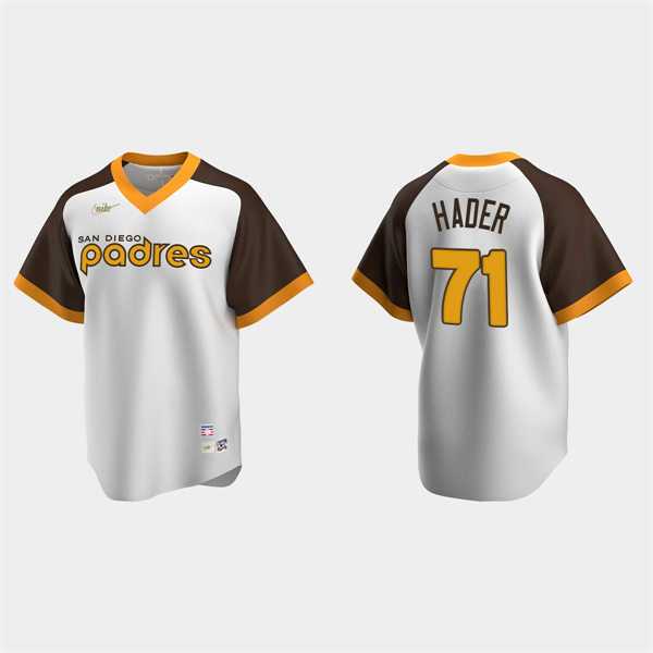 Men%27s San Diego Padres #71 Josh Hader Nike White Pullover Cooperstown Collection Jersey Dzhi